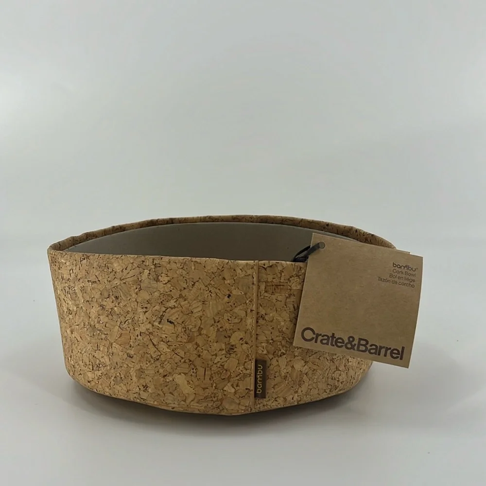 CRATE & BARREL Bambu Cork Bowl NWT